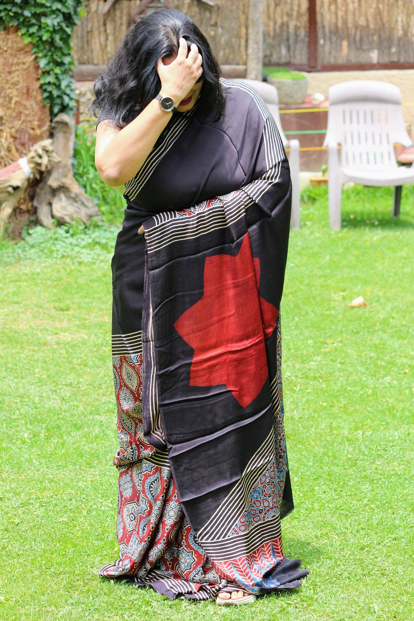 Saree Ajrakh Modal Silk