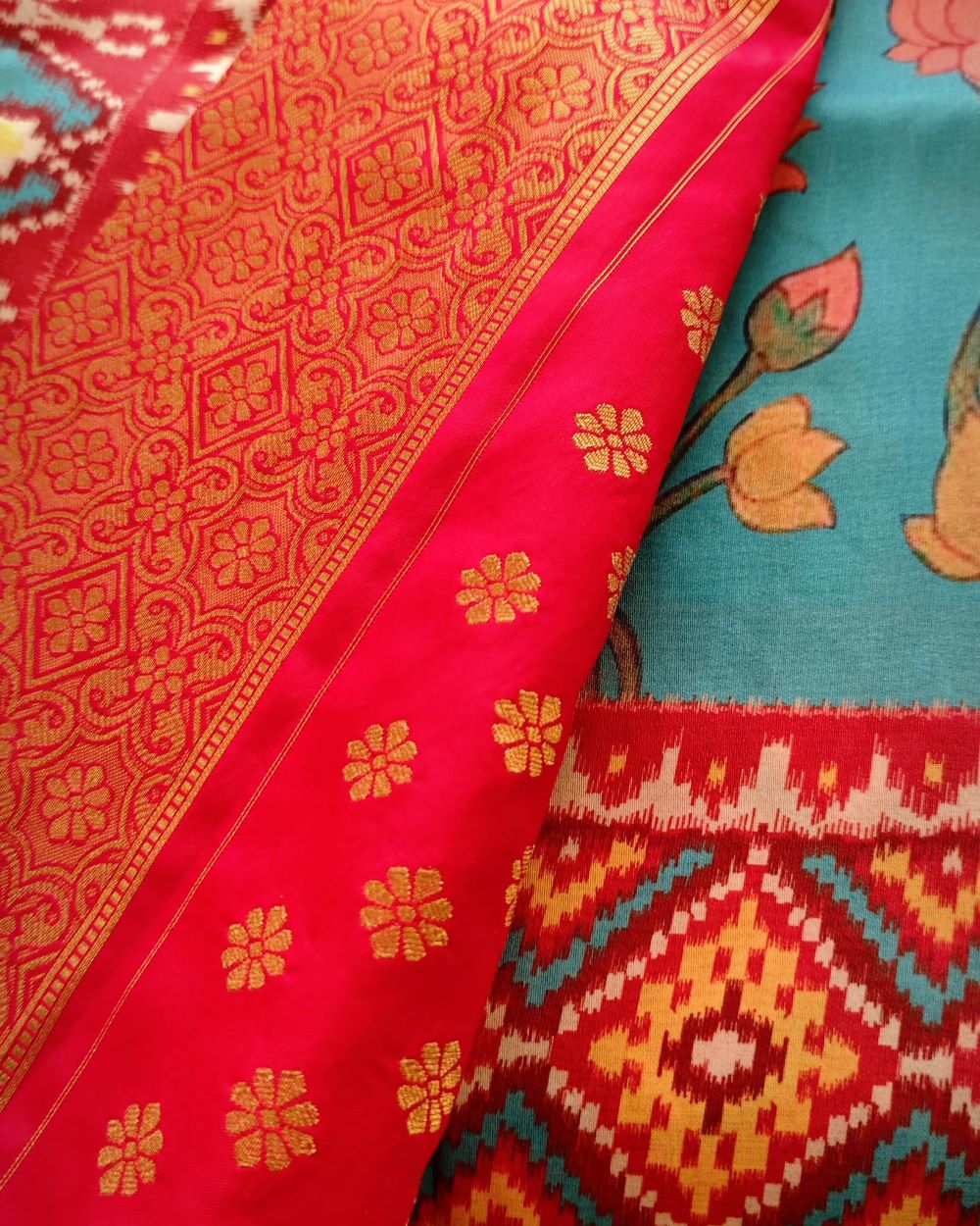 Saree Kalamkari Patola Tussar Silk