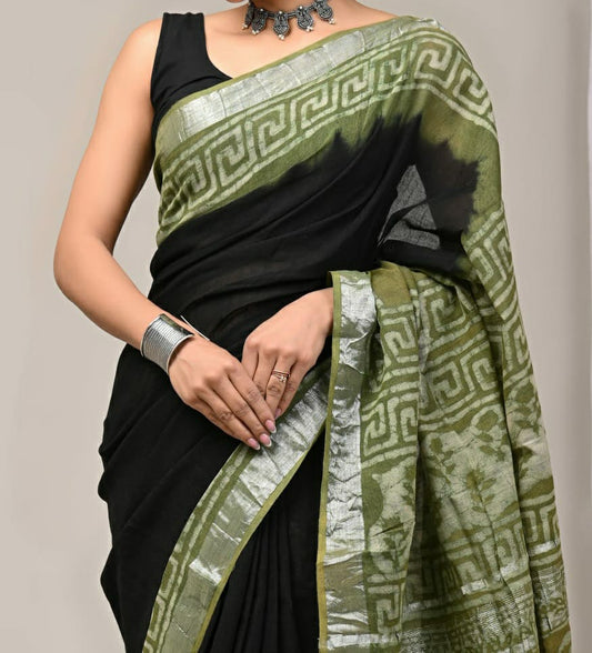 Saree Khadi Linen Cotton