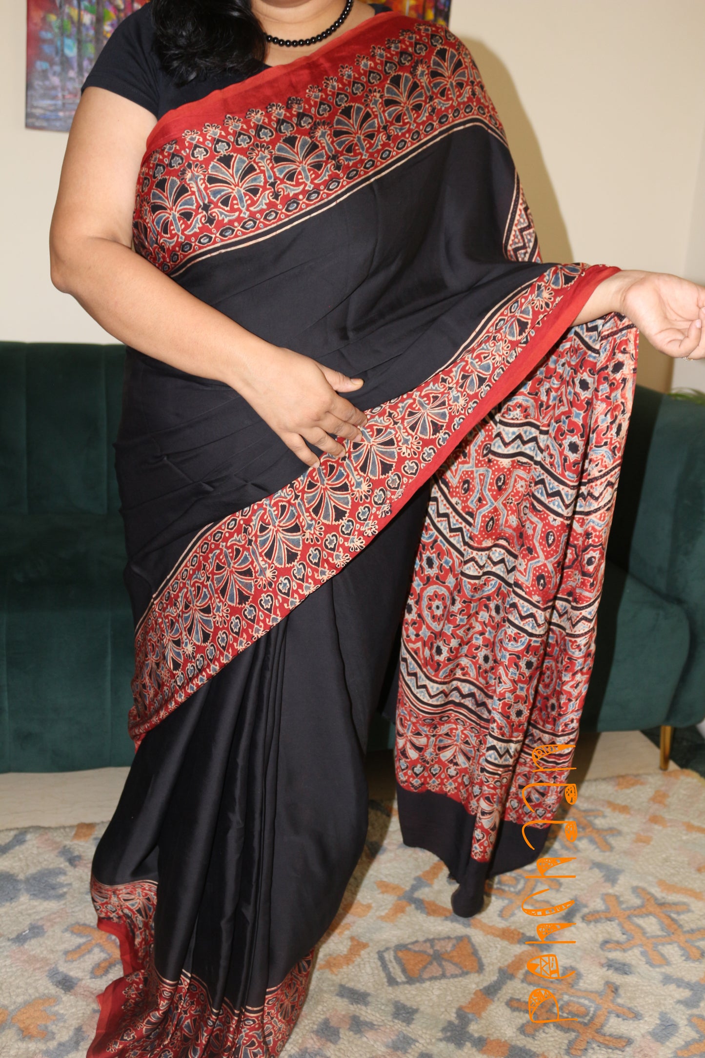 Saree Ajrakh Modal Silk