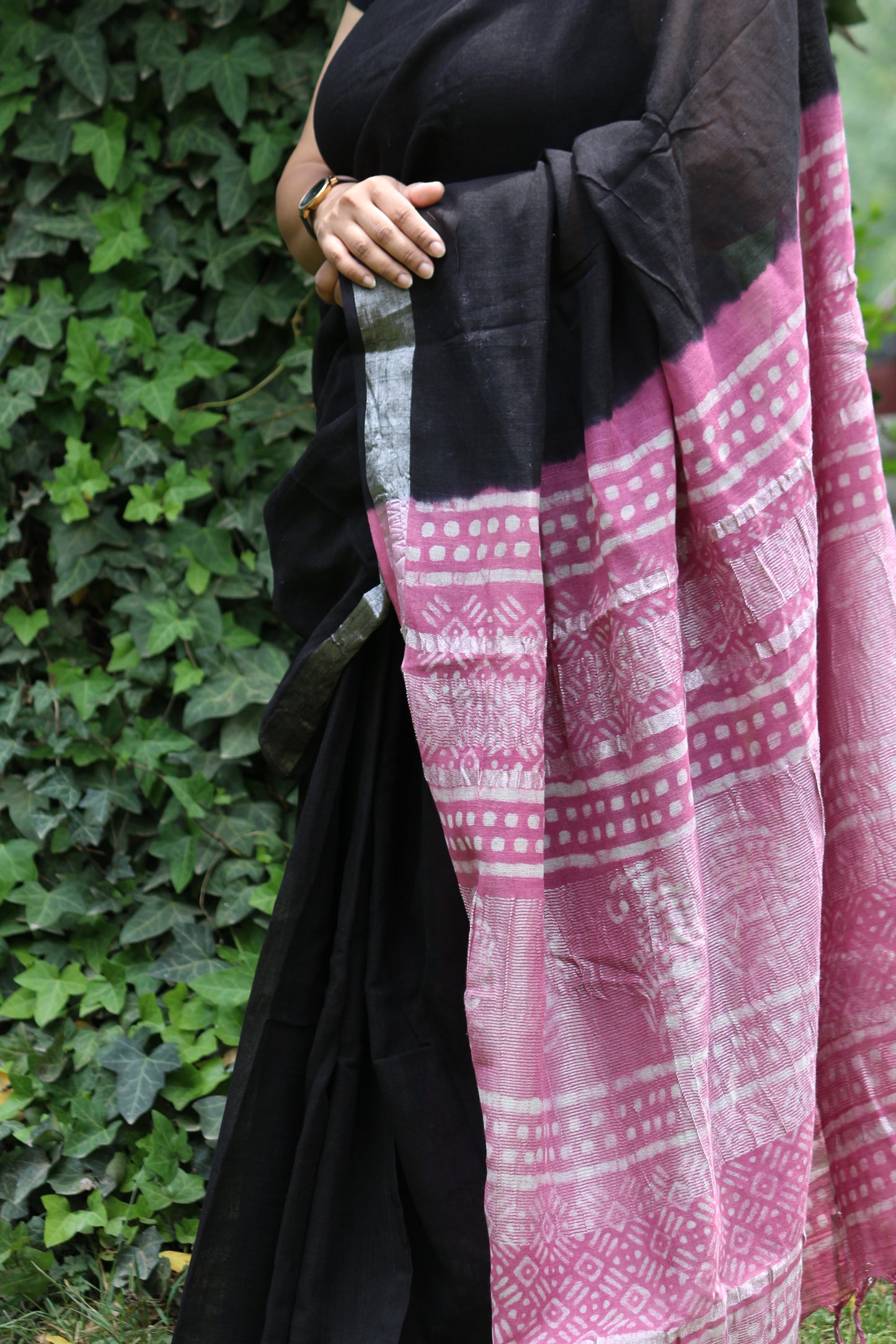 Saree Khadi Linen Cotton