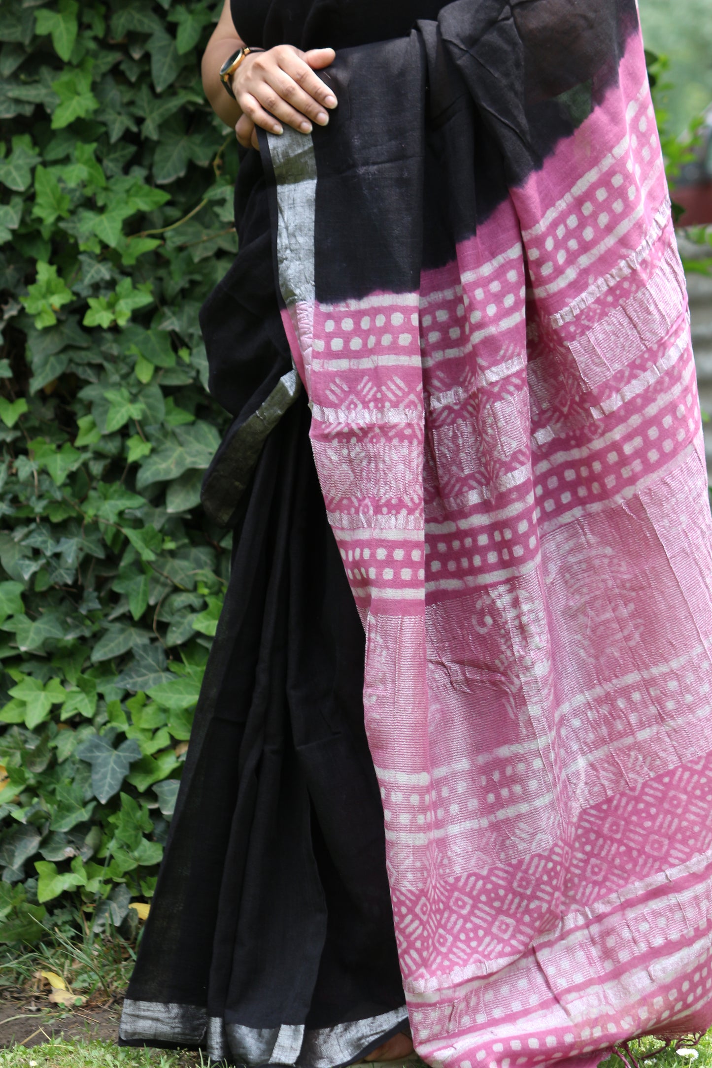 Saree Khadi Linen Cotton