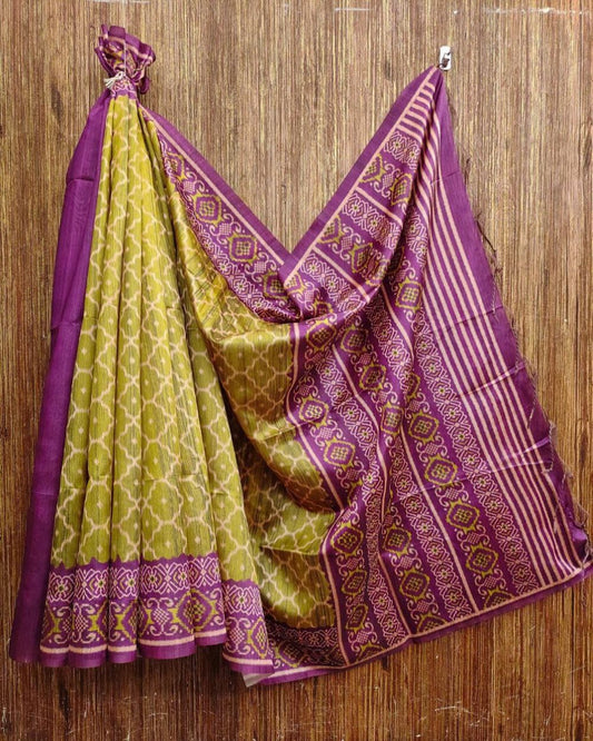 Tussar Silk Ikkat Patola Saree