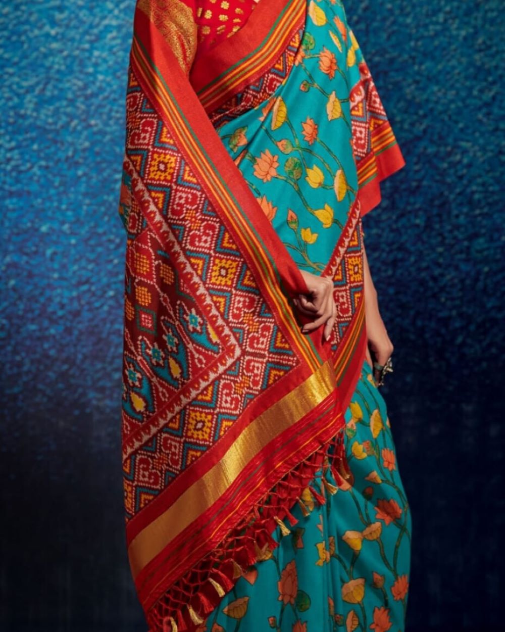 Saree Kalamkari Patola Tussar Silk