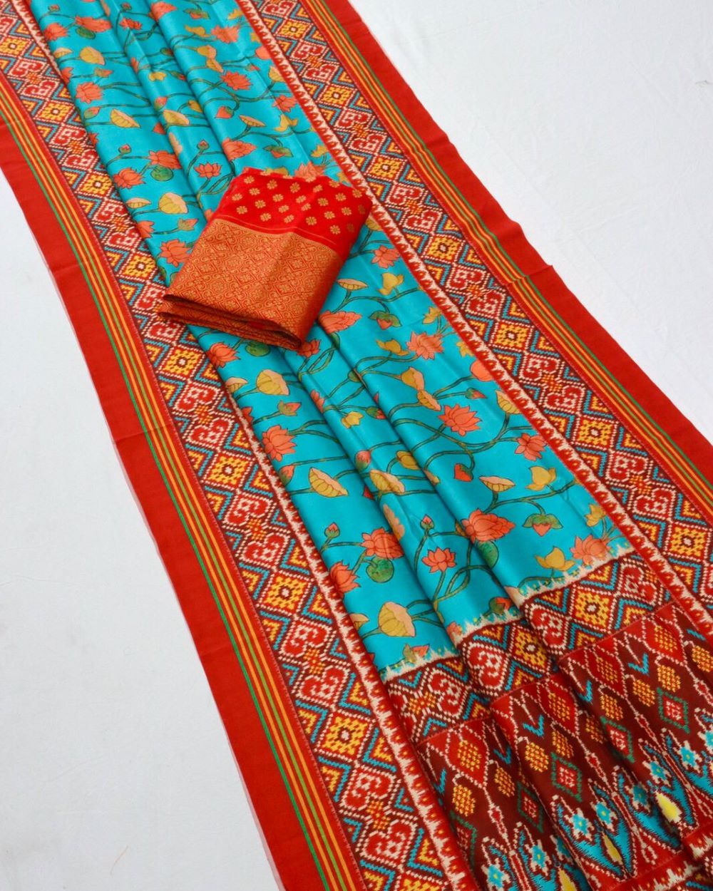 Saree Kalamkari Patola Tussar Silk